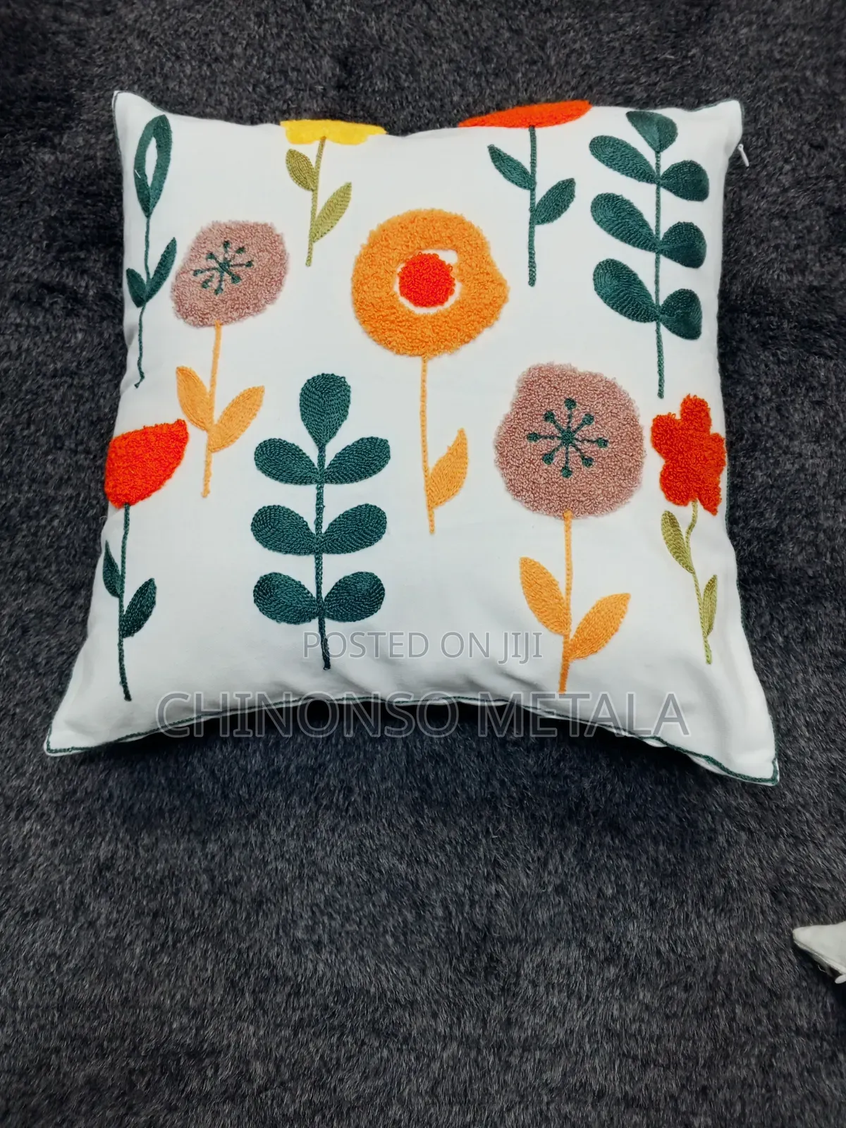 Embroided Floral Throw Pillows