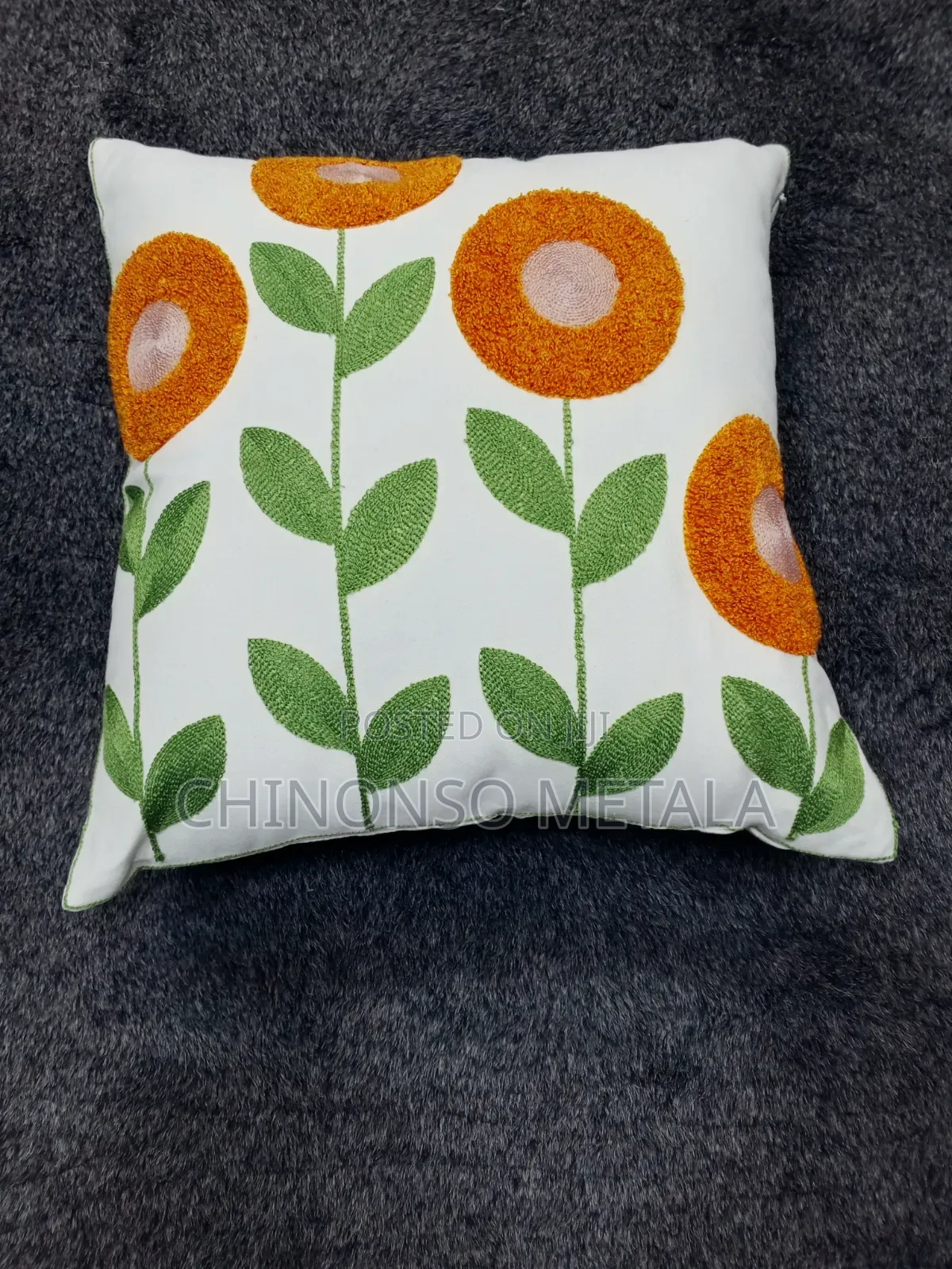 Embroided Floral Throw Pillows