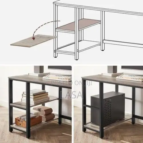 Modern Study Desk With Open Shelves