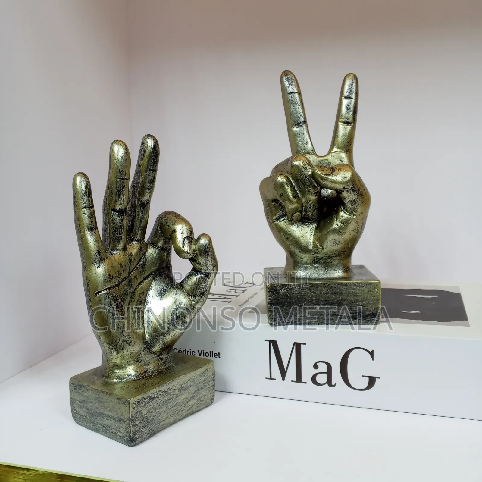 Antique Peace Sign Figurine