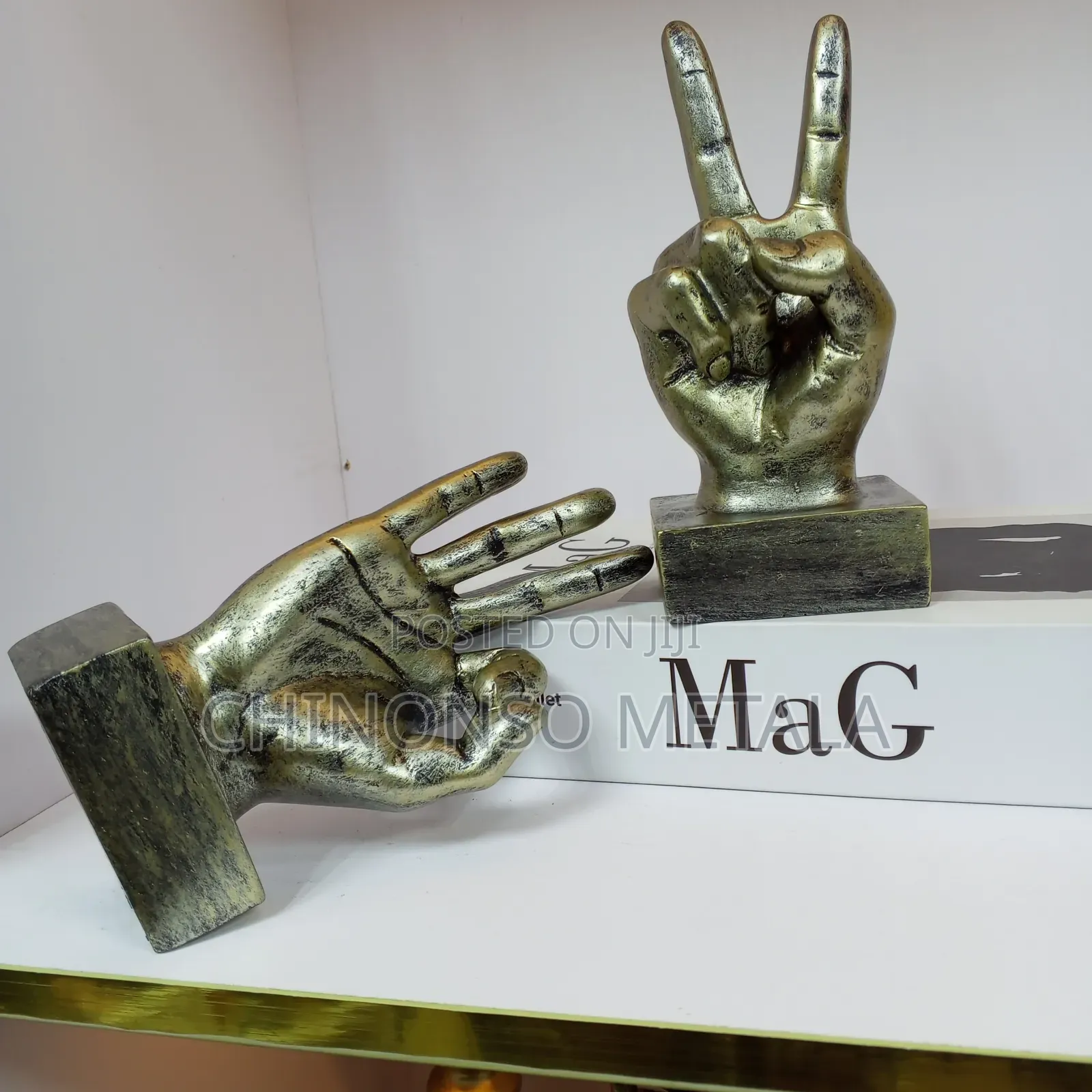 Antique Peace Sign Figurine