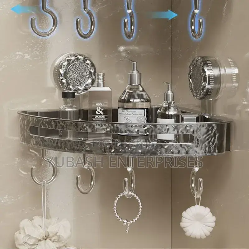 Transparent Waterproof Corner Rack With Hooks