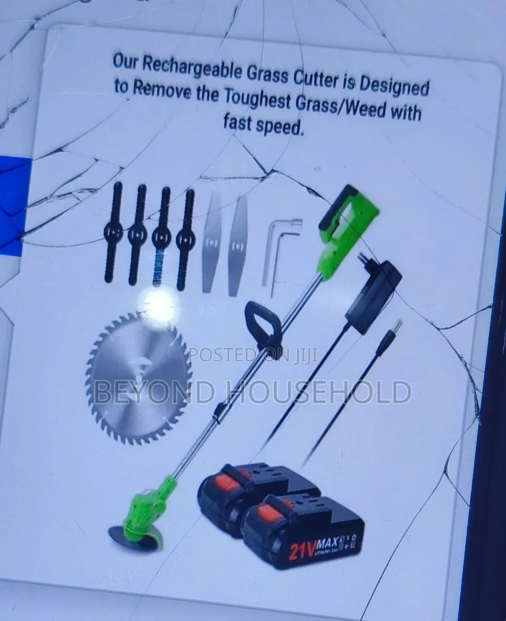 21V Electric Lawn Mower Grass Cutter Cordless Handheld Lawn Mower Set