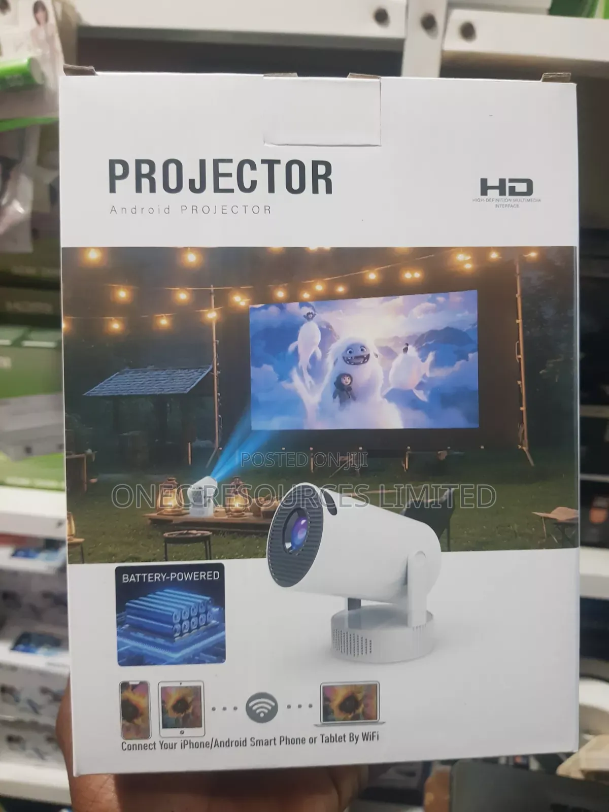 Battery-Powered Android Projector 4k