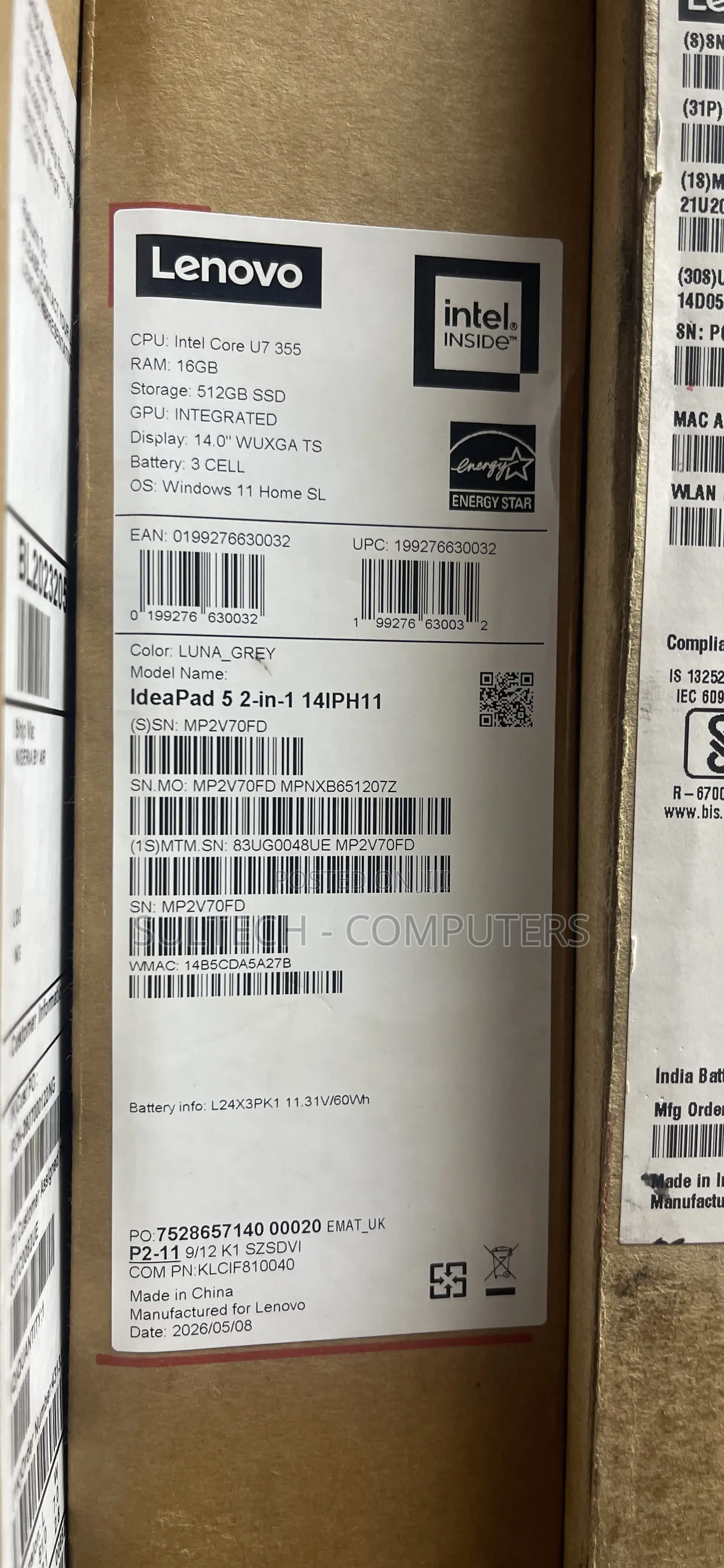 New Laptop Lenovo IdeaPad 520 16GB Intel SSD 512GB
