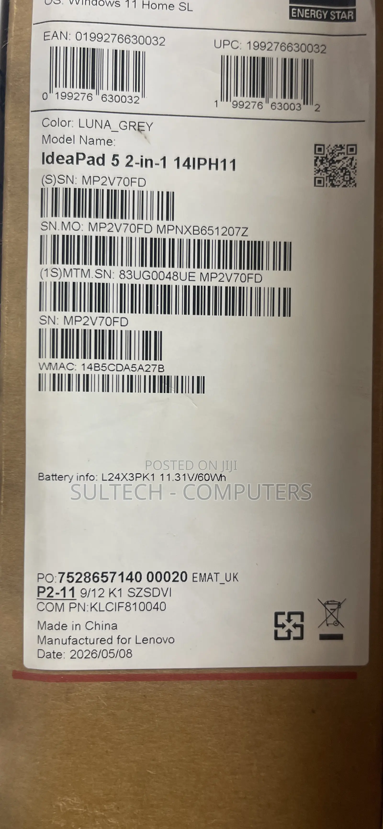 New Laptop Lenovo IdeaPad 520 16GB Intel SSD 512GB