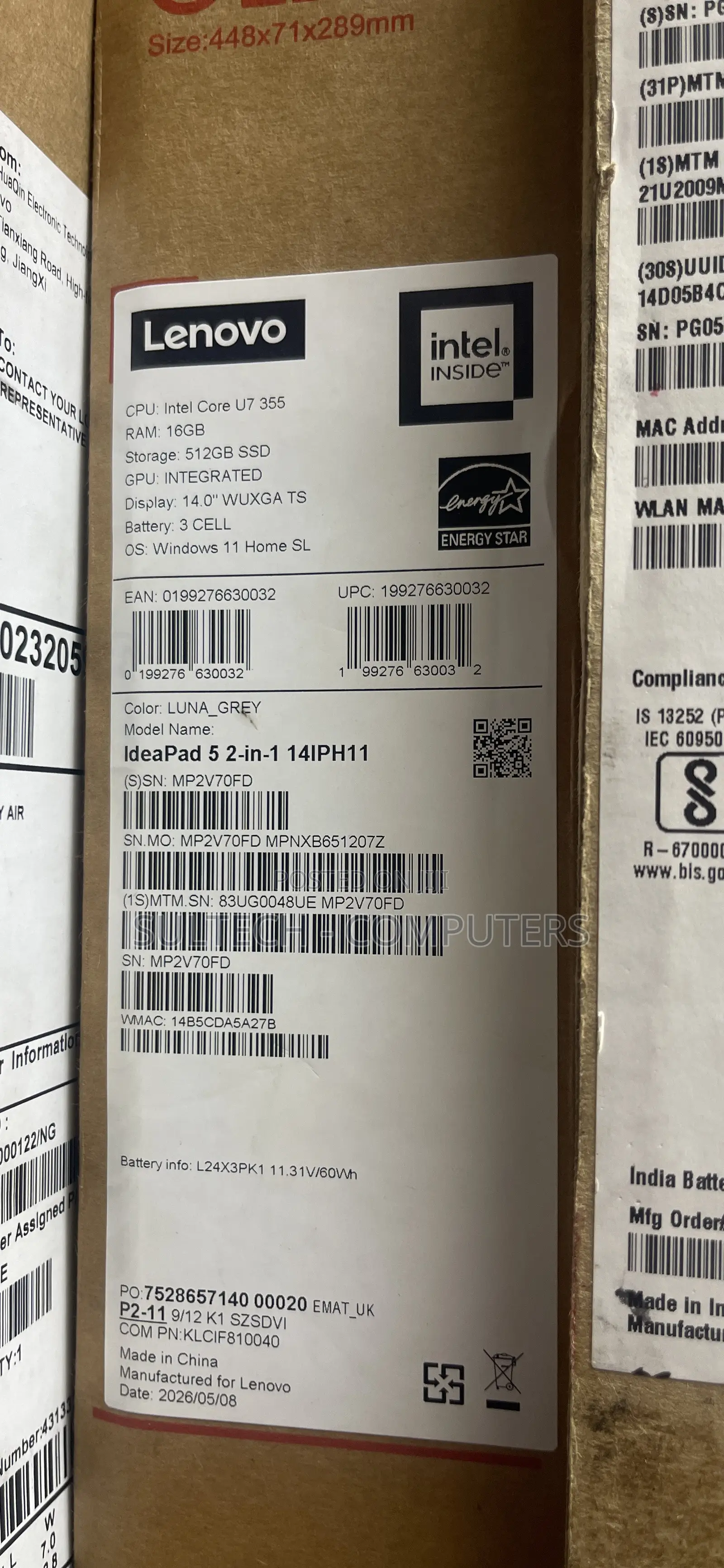 New Laptop Lenovo IdeaPad 520 16GB Intel SSD 512GB