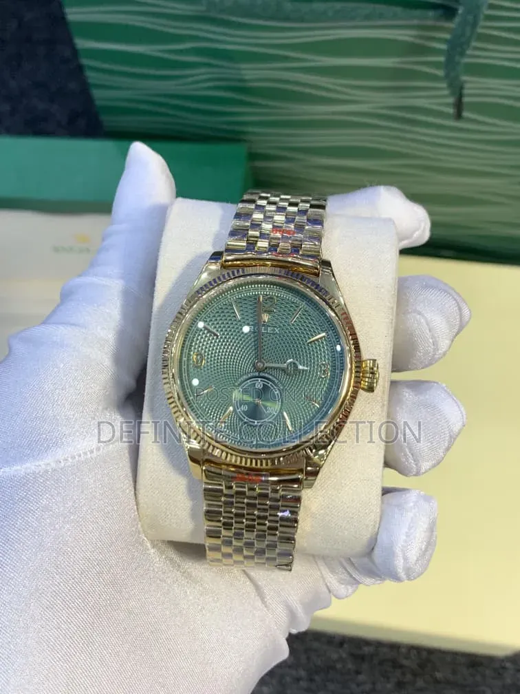 ROLEX Leather and Chain Wristwatch