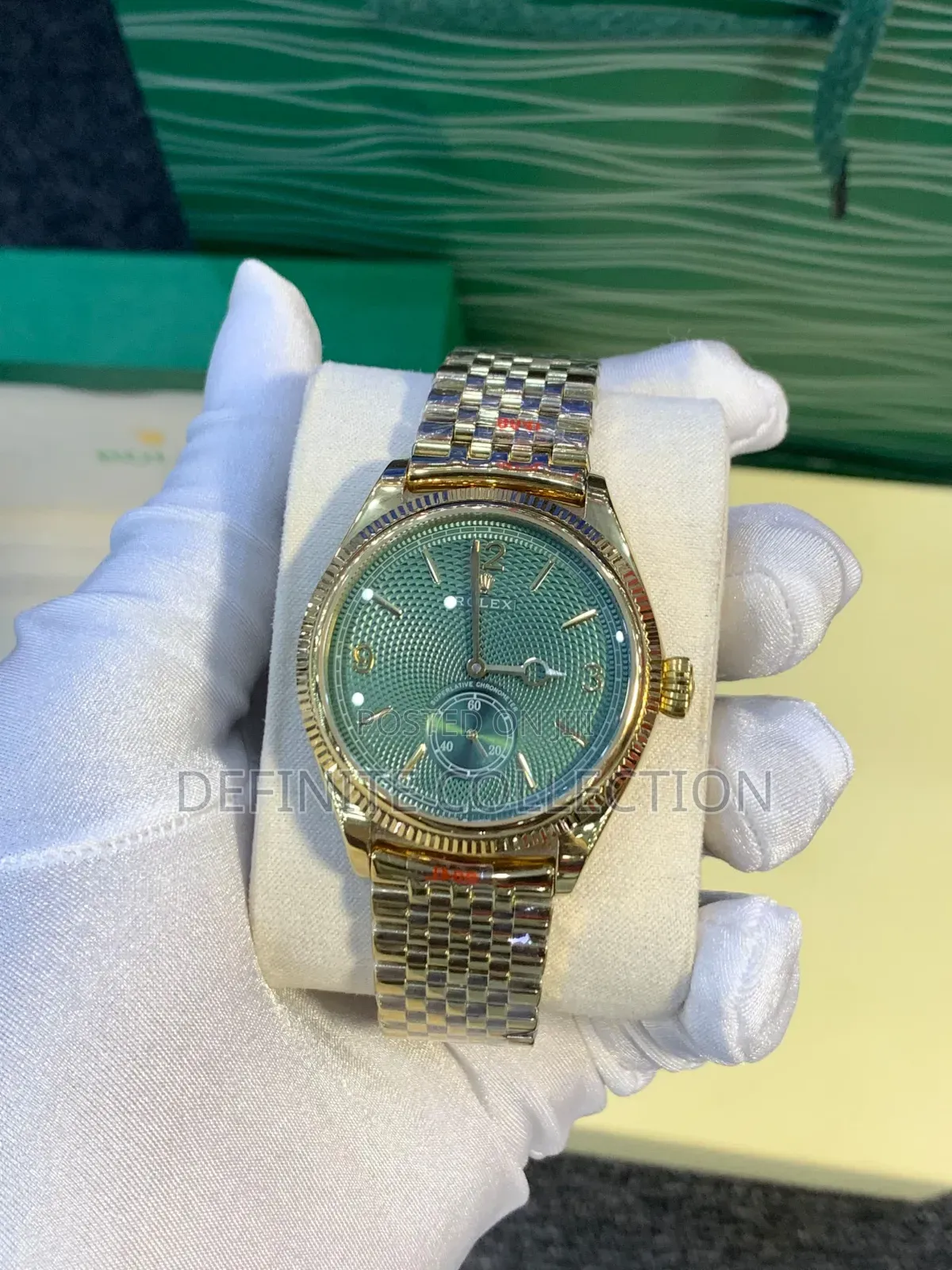 ROLEX Leather and Chain Wristwatch