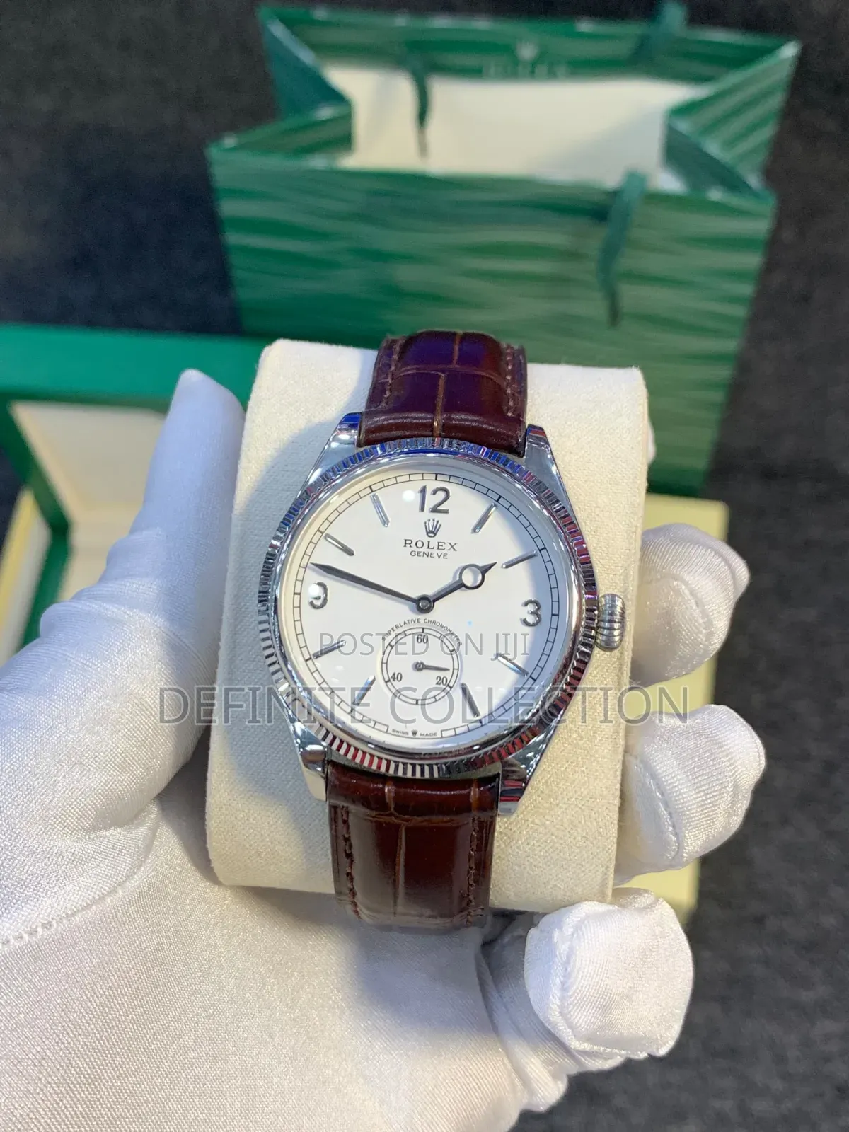 ROLEX Leather and Chain Wristwatch