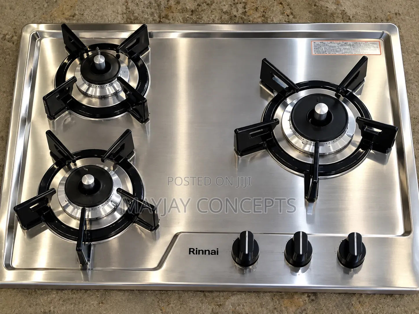 UK Used Rinnai 3-Burner Table/Inbuilt Gas Cooker With Battery Ignition