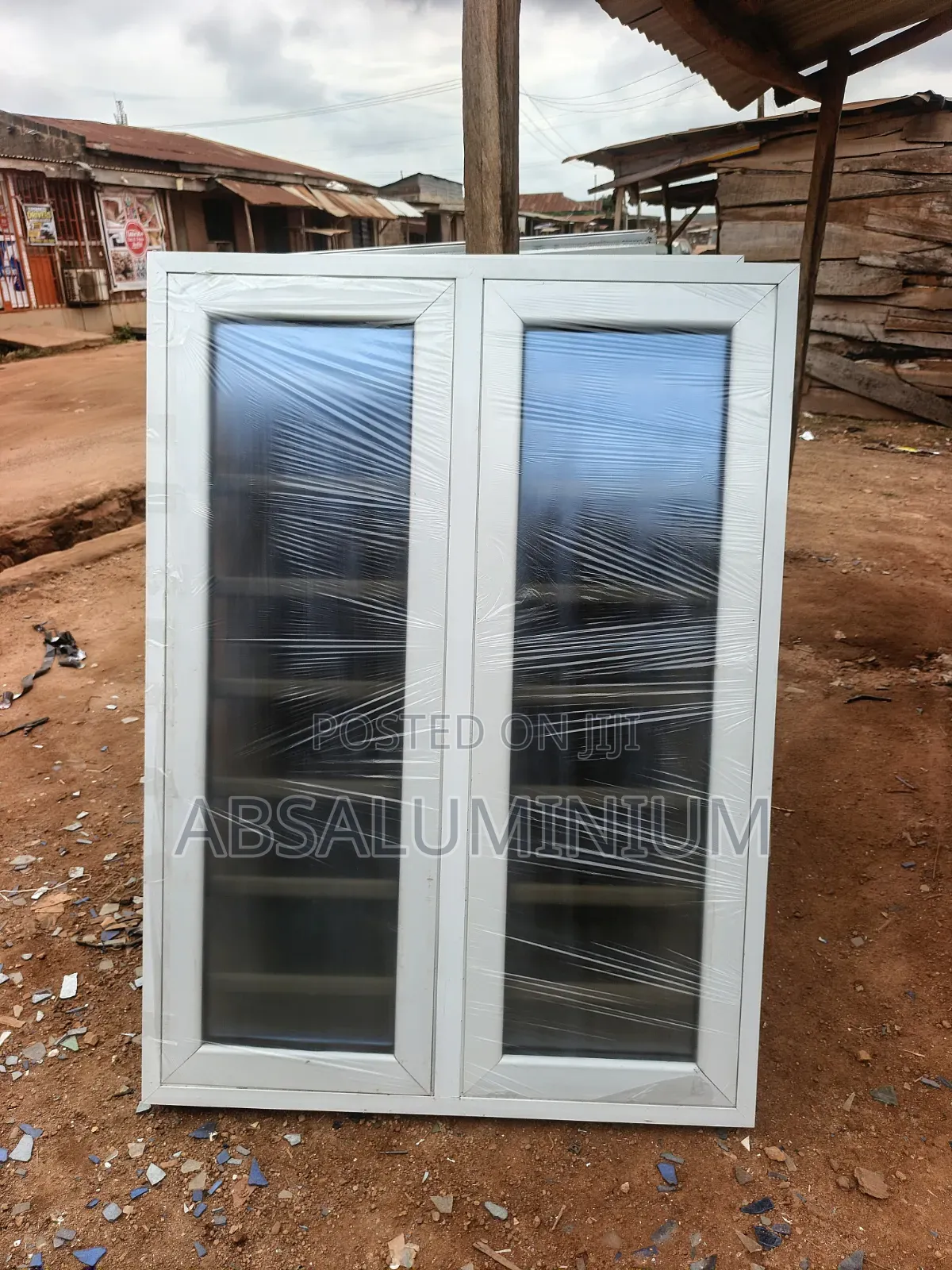 White Aluminum Casement Window With Burglary and Net