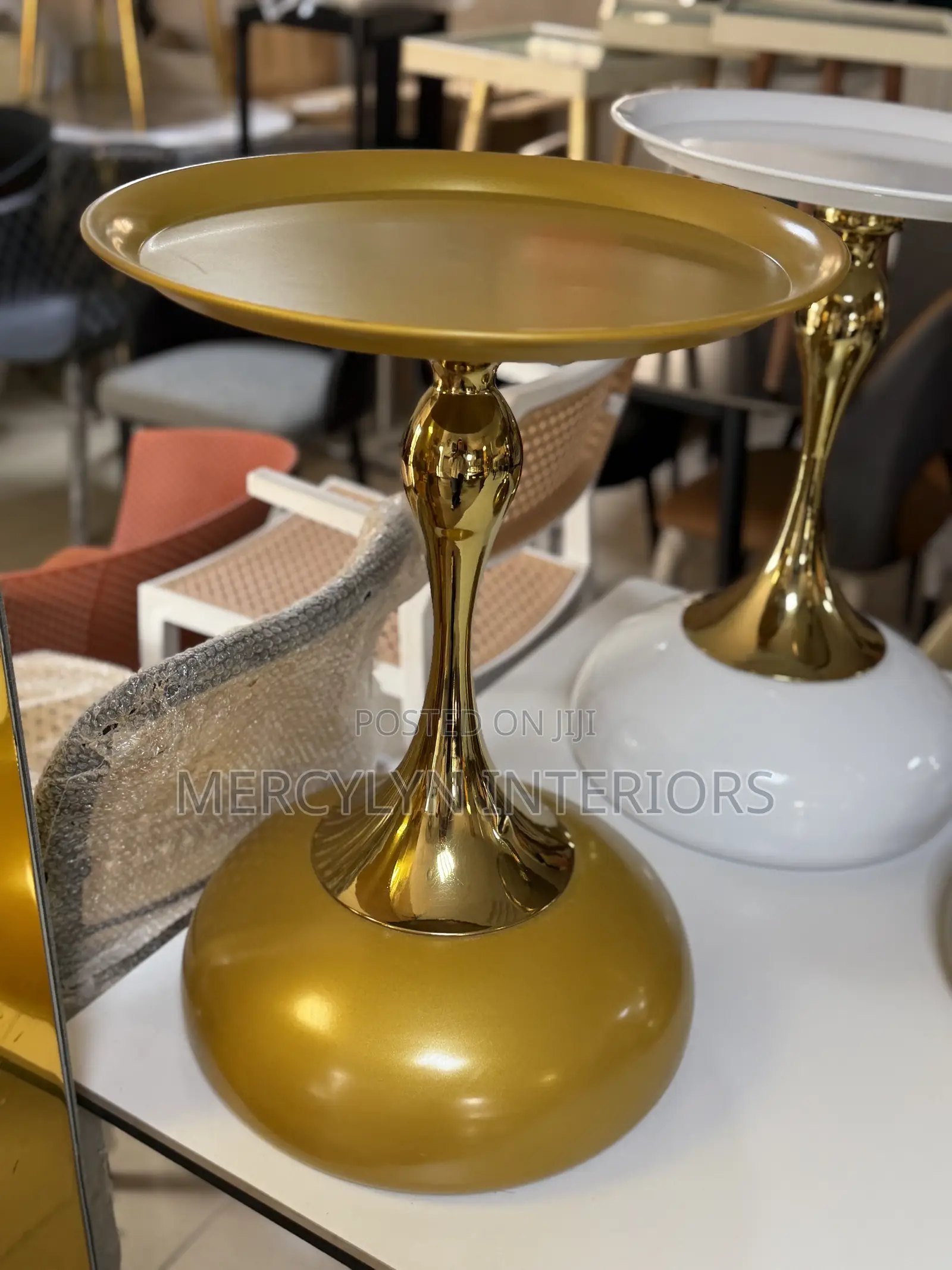 Gold Metal Side Stool