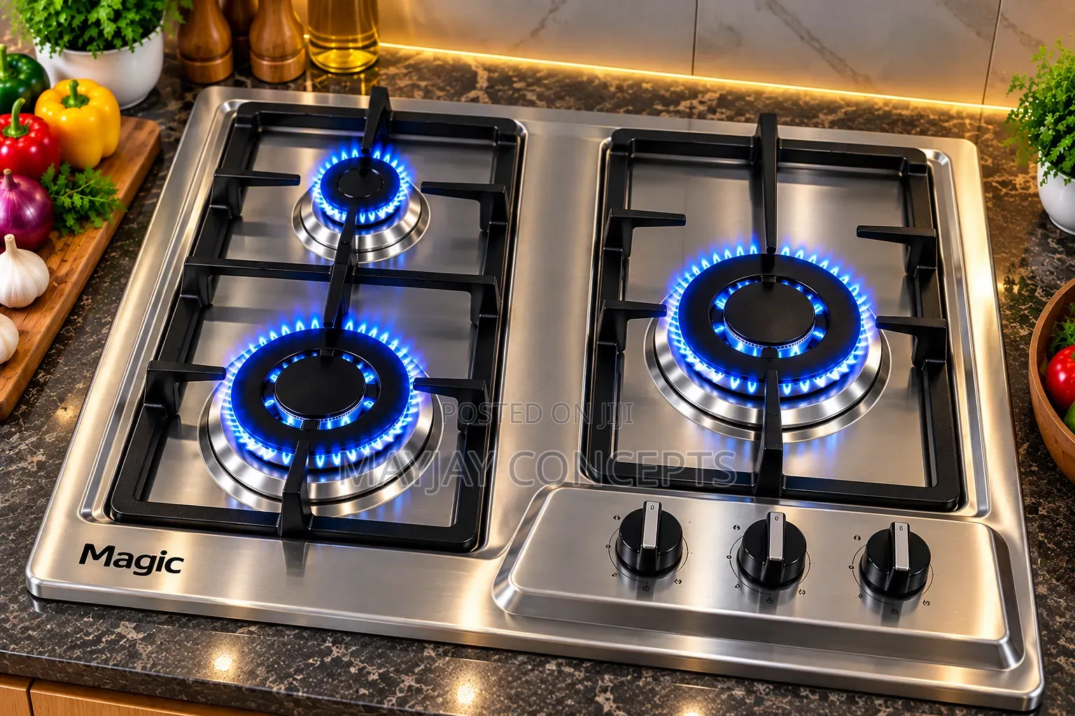 UK Used Magic 3 Burner Flat/Cabinet Gas Cooker With Battery Ignition