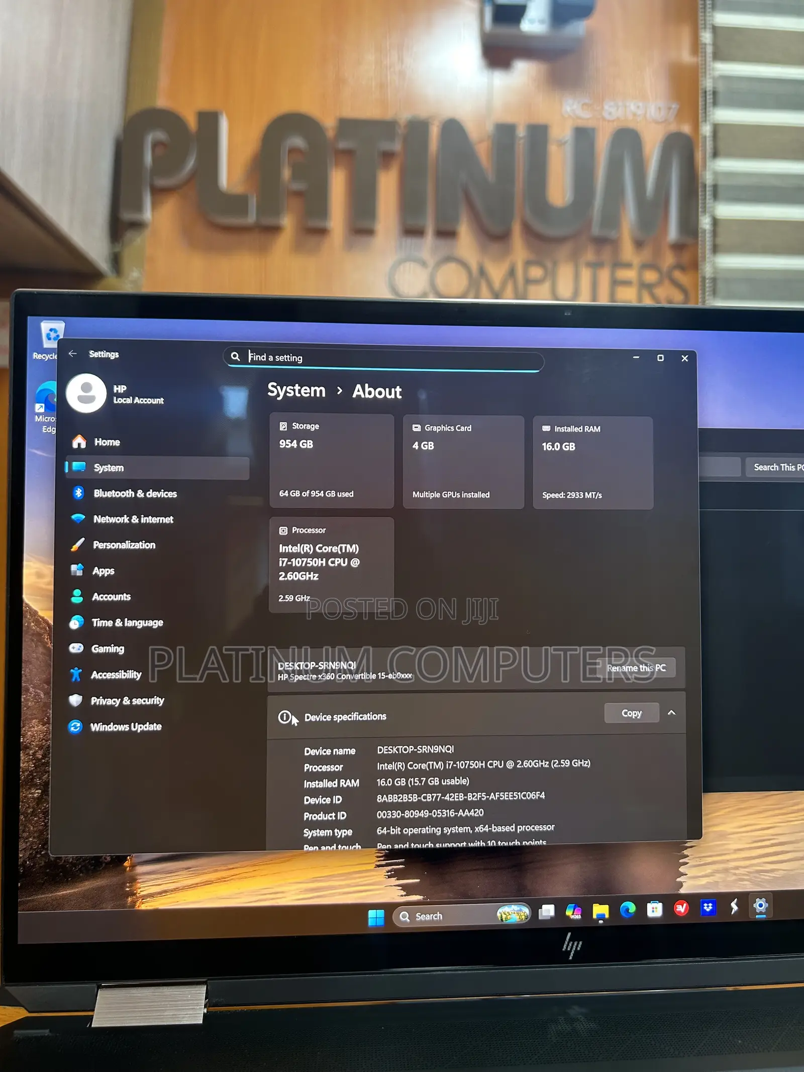Laptop HP Spectre X360 15 16GB Intel Core i7 SSD 1T