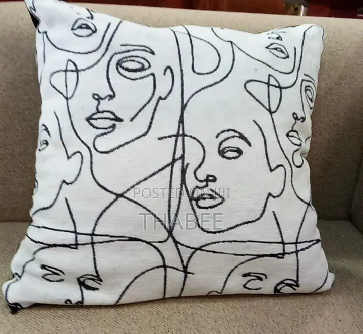 Throw Pillow White and Black 18×18 Various
