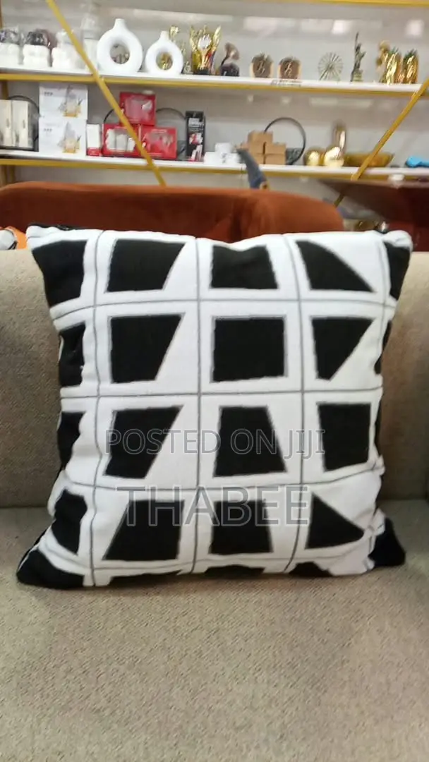 Throw Pillow White and Black 18×18 Various