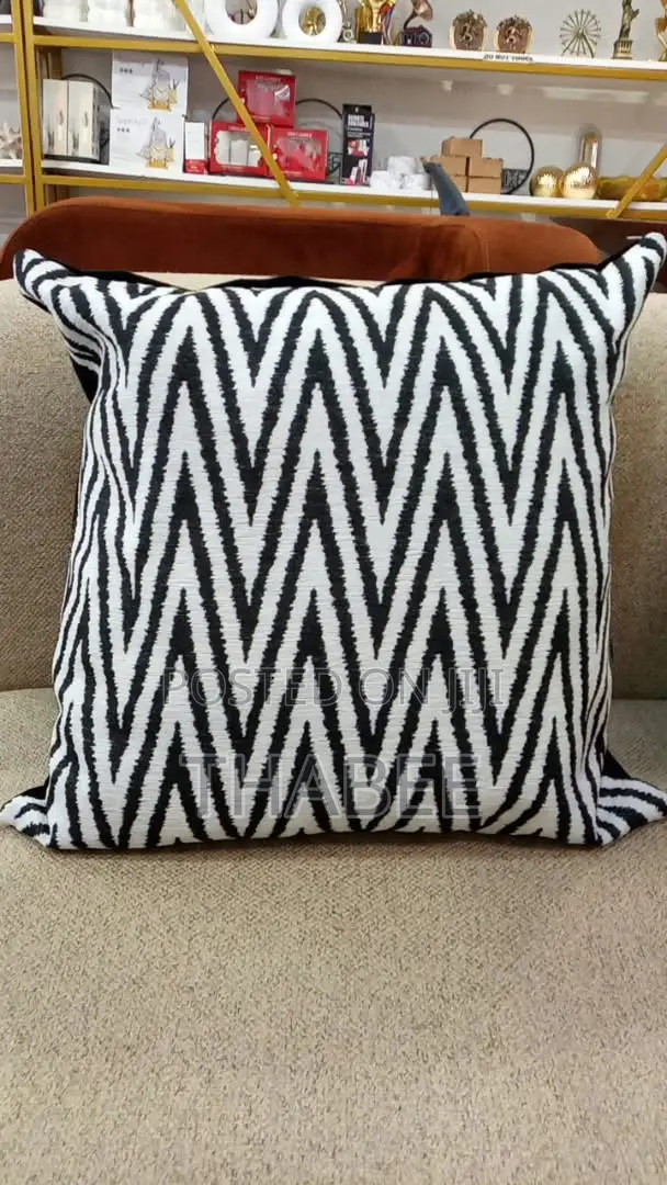 Throw Pillow White and Black 18×18 Various