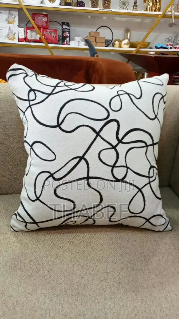Throw Pillow White and Black 18×18 Various