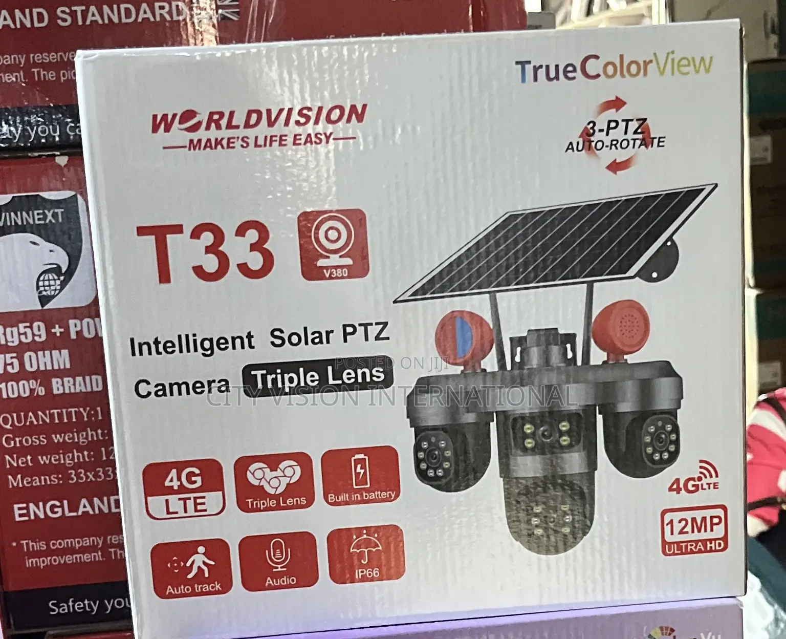Intelligent Solar PTZ Camera With Triple Lens,
