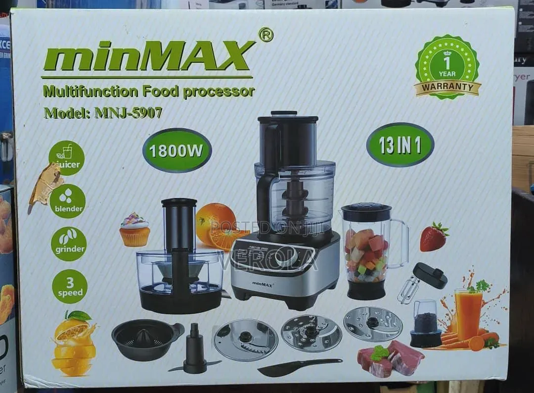 New minMAX 13-in-1 Multifunction Food Processor Blender (1800W)