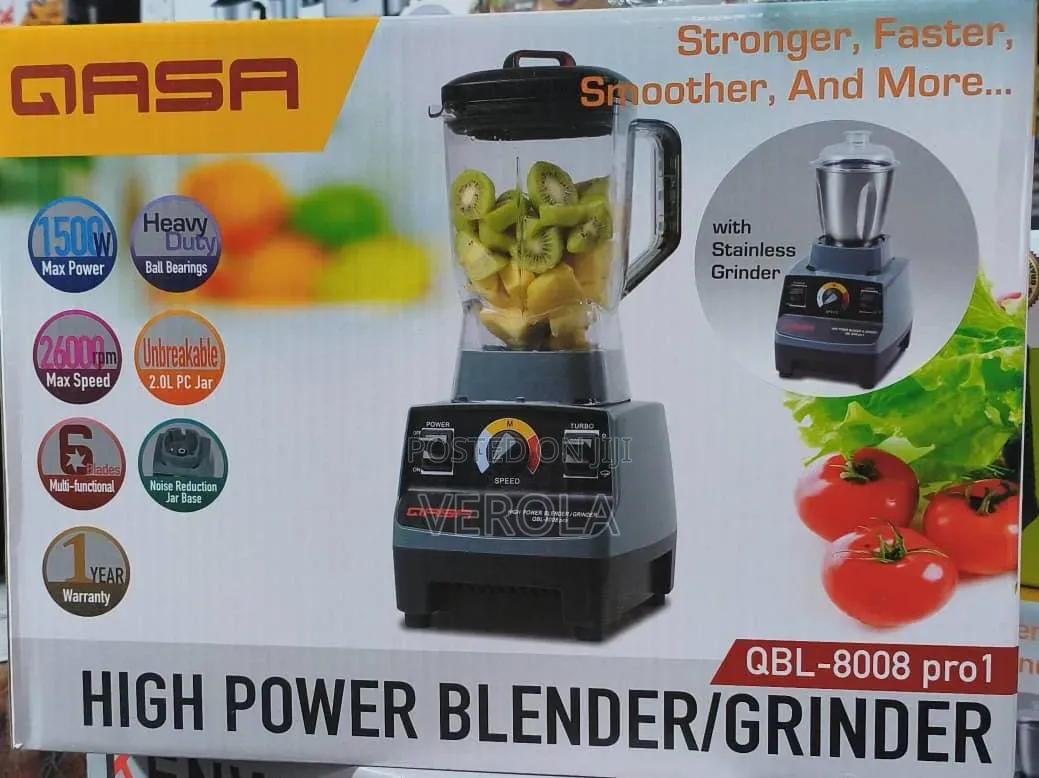 New QASA Heavy Duty High Power Blender Grinder (1500W)