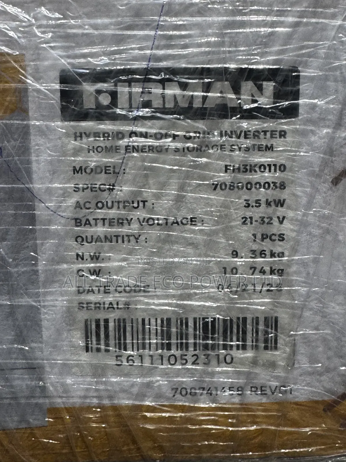 Firman 3.5kva Hybrid Inverter (Transformer-Less) 24v