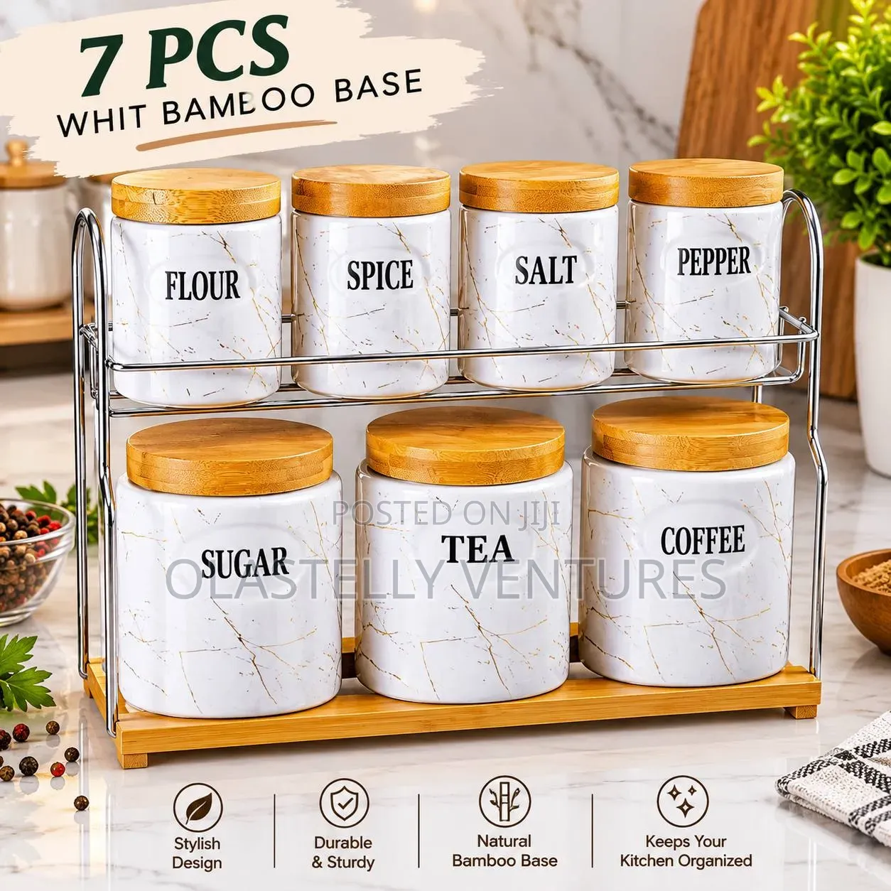 7 Pieces Canister With Bamboo Base
Tem