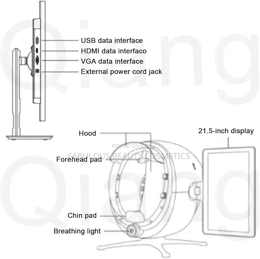 Facial Skin Analyzer Machine,13.3 Inch HD,8 Spectral,36 Million Pixels
