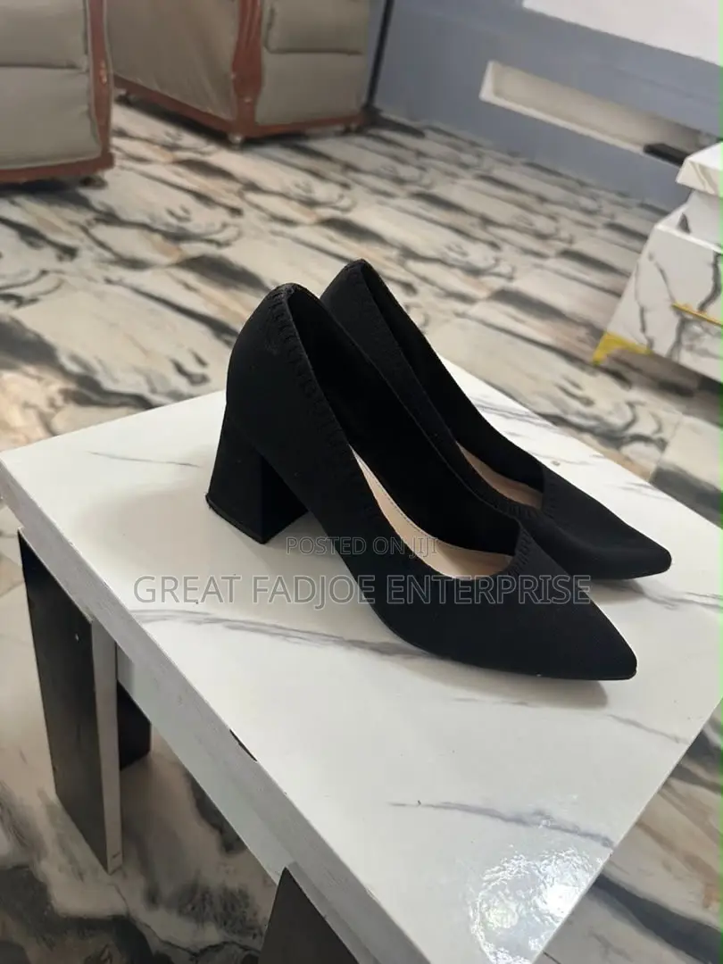 Elegant Black Block-Heel Pumps