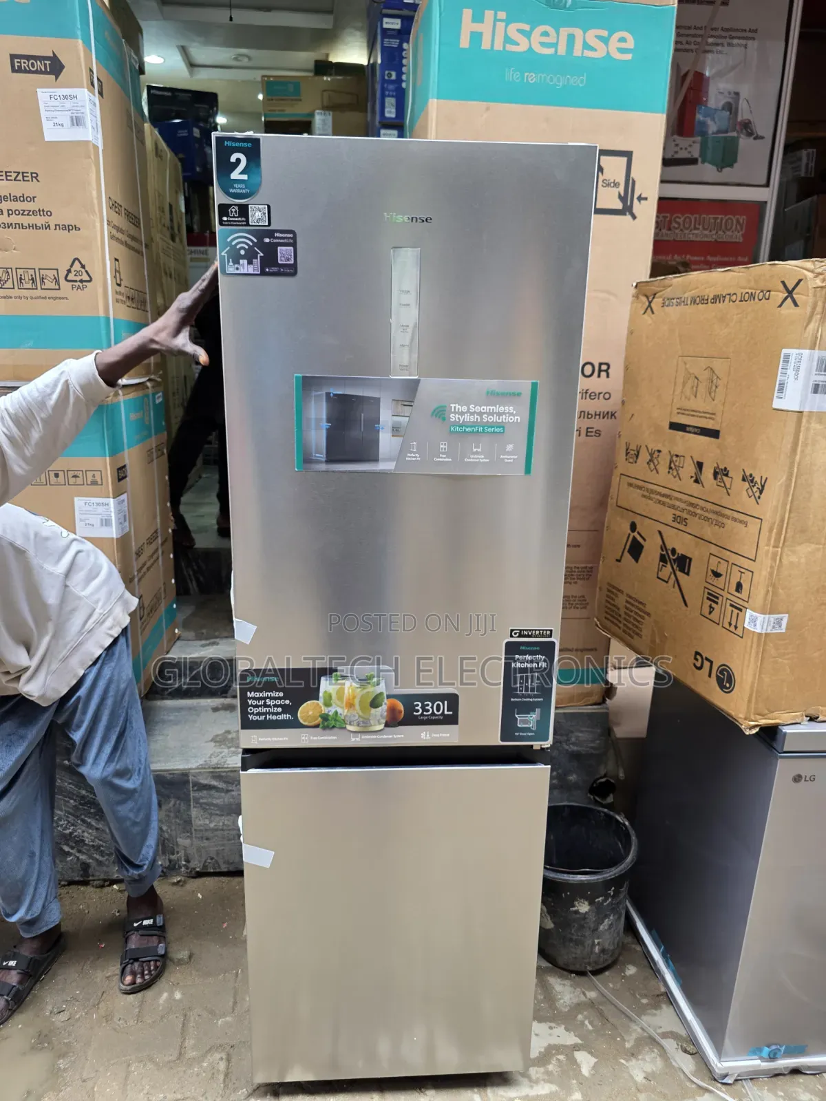 Hisense REF370WR 310-Litre Double Door Bottom-Freezer Refrigerator