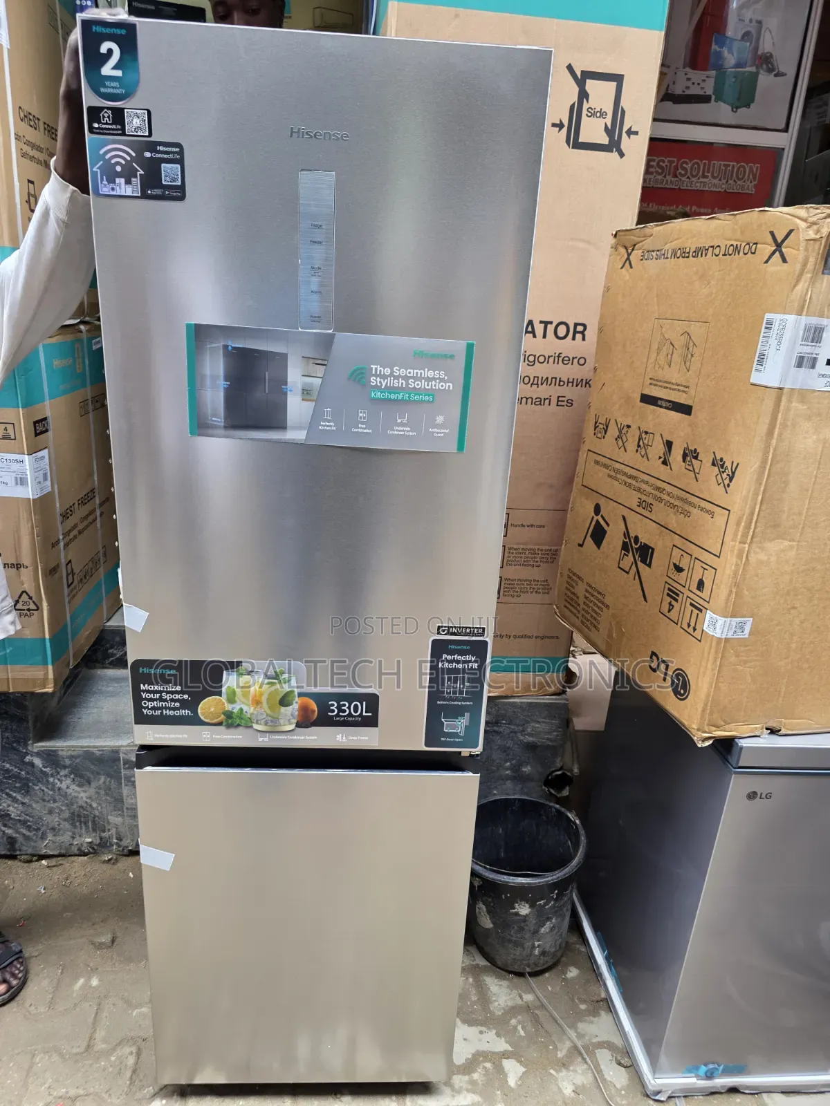 Hisense REF370WR 310-Litre Double Door Bottom-Freezer Refrigerator
