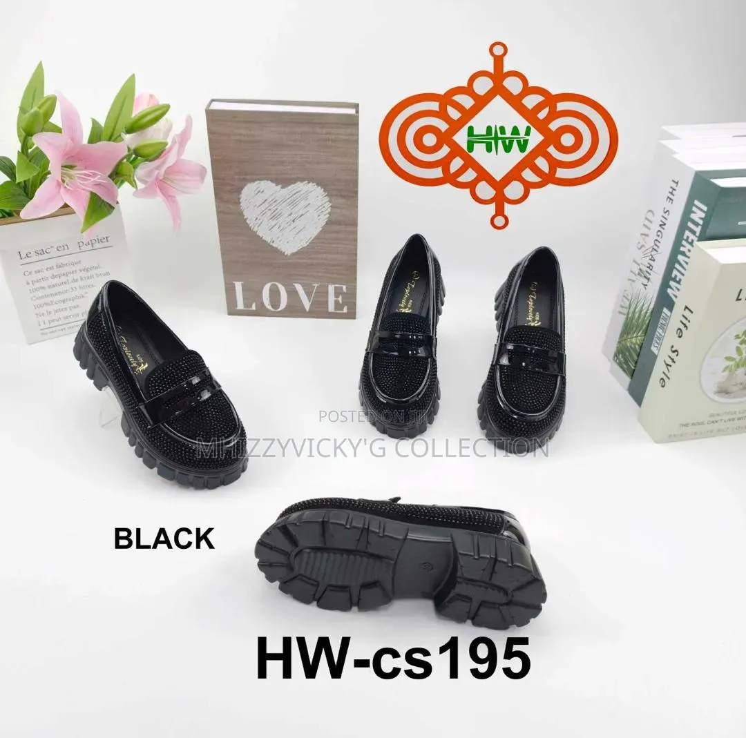 Girls Rhinestone Studded Patent Loafers