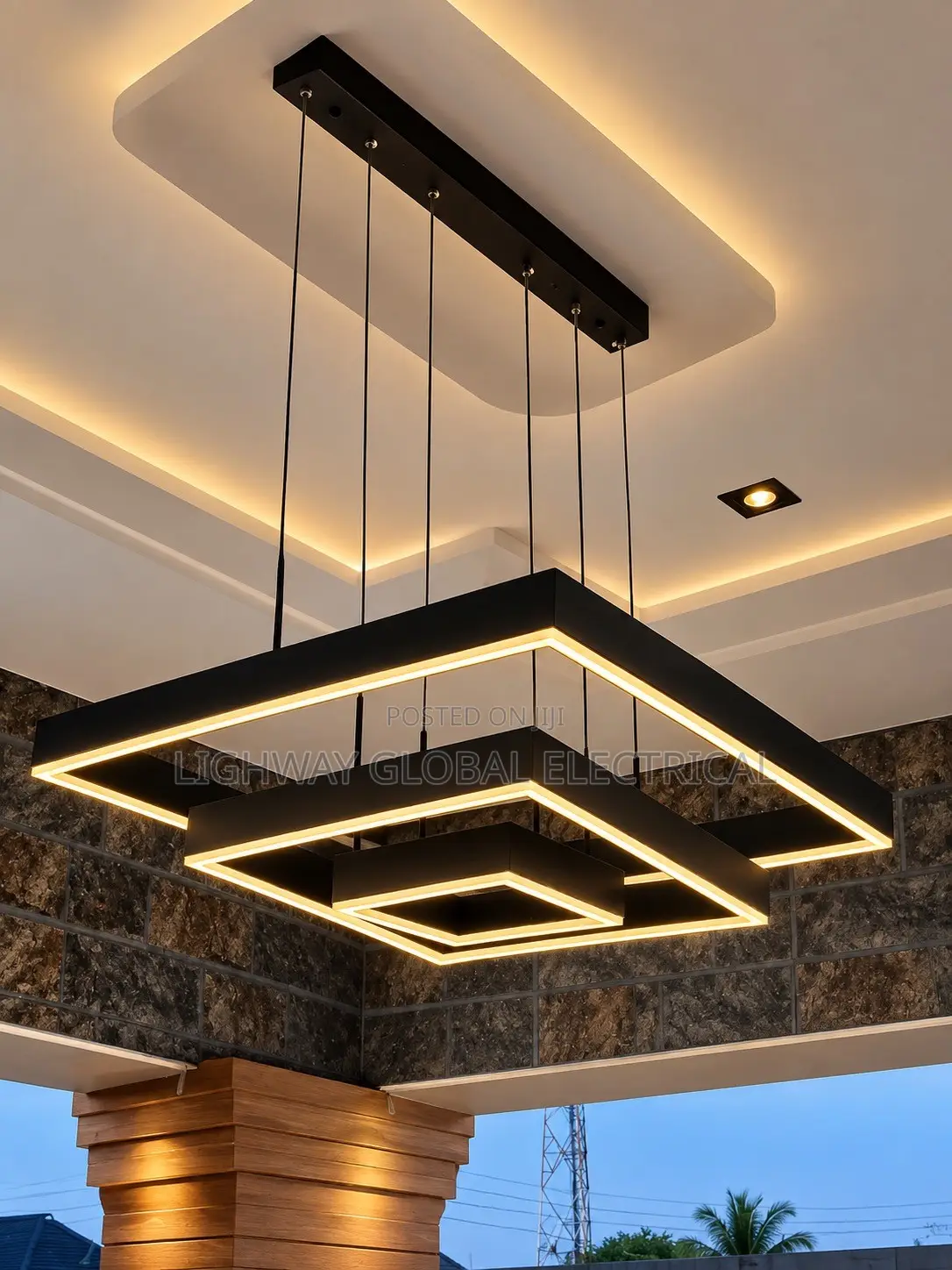 Simple Minimalist Square Chandelier