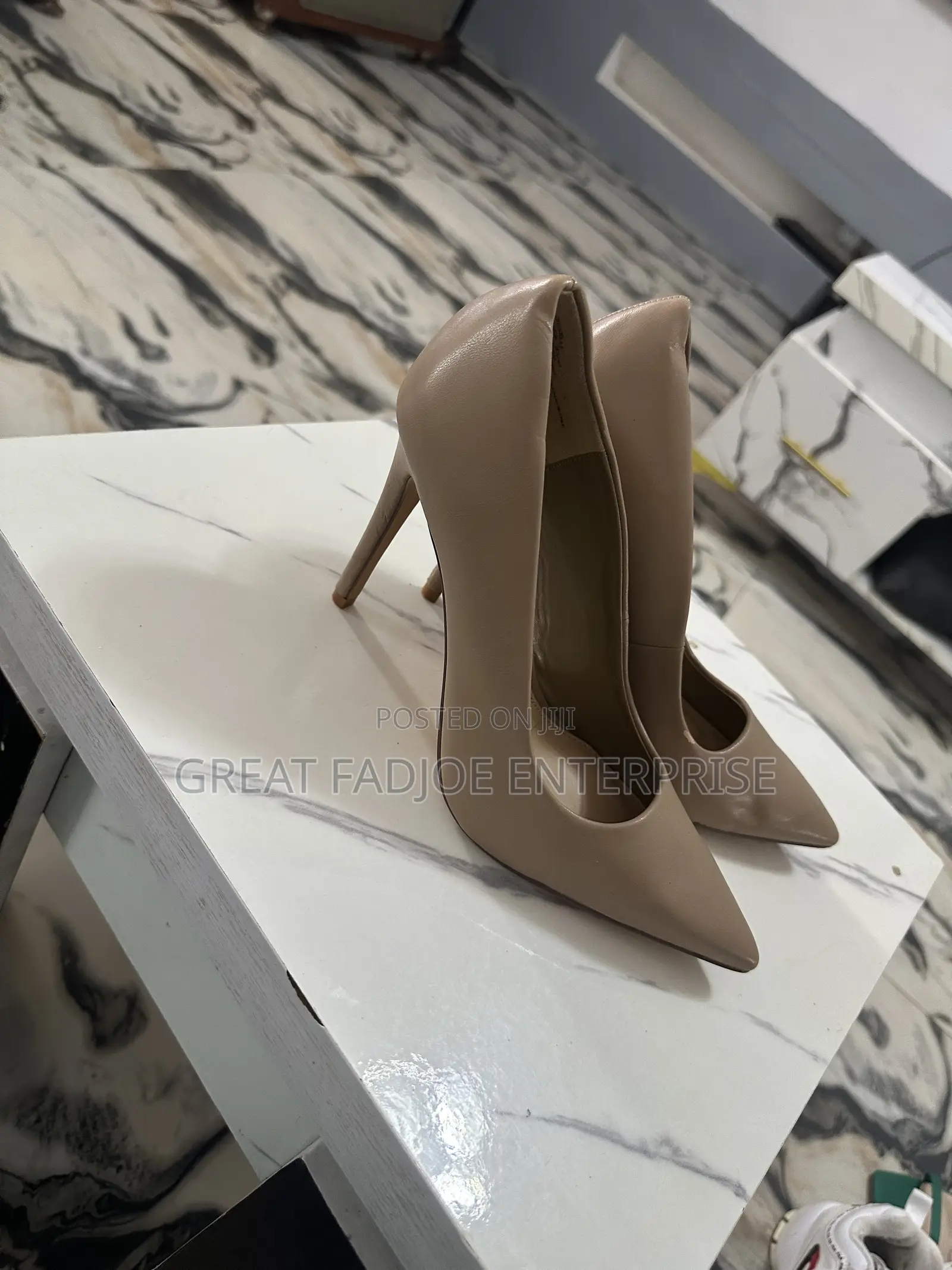 Nude Pointed-Toe Stiletto Pumps