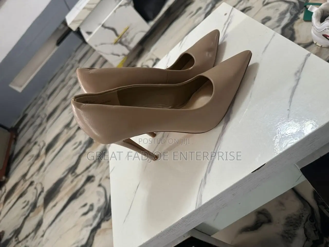Nude Pointed-Toe Stiletto Pumps