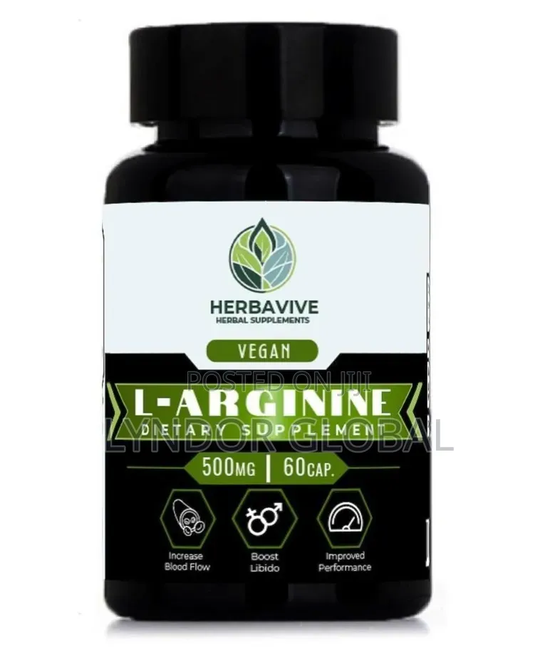 L-Arginine Dietary Supplement 500mg 60 Capsules (For Improved