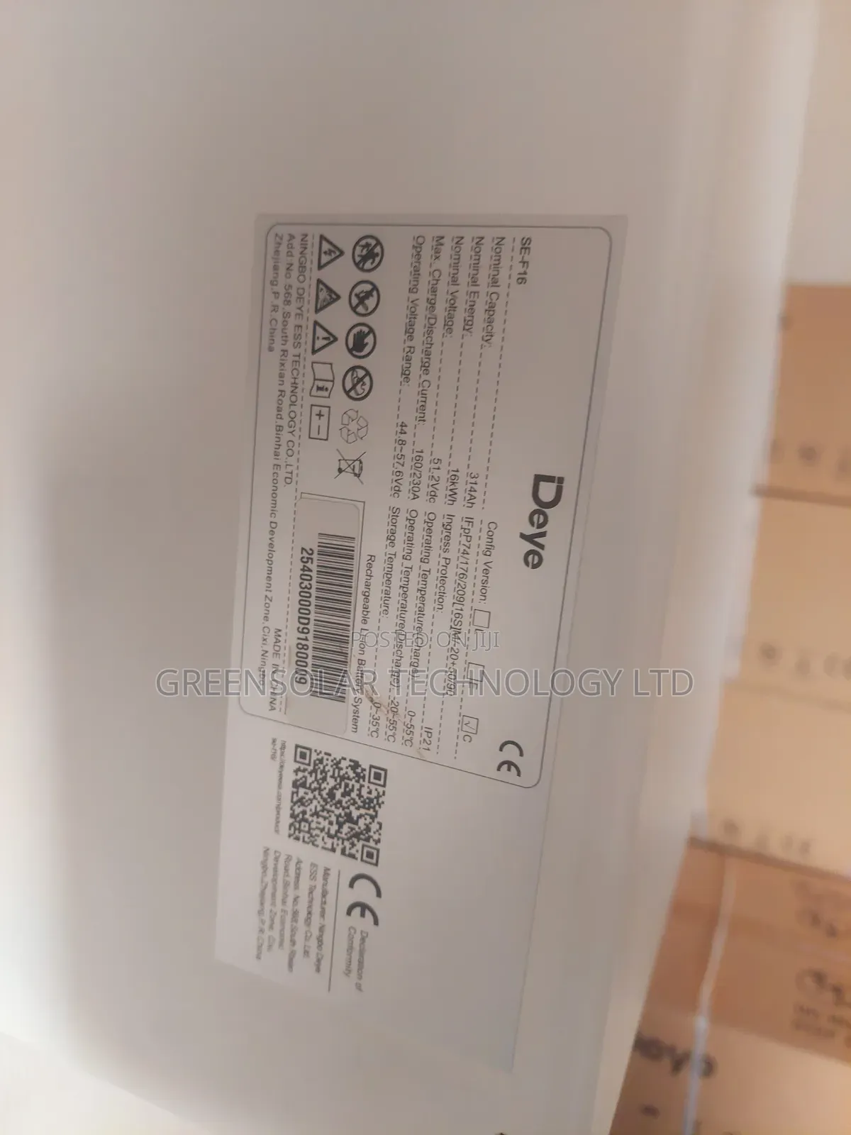 Deye 16kwh Lithium Battery Original SE-F16 L