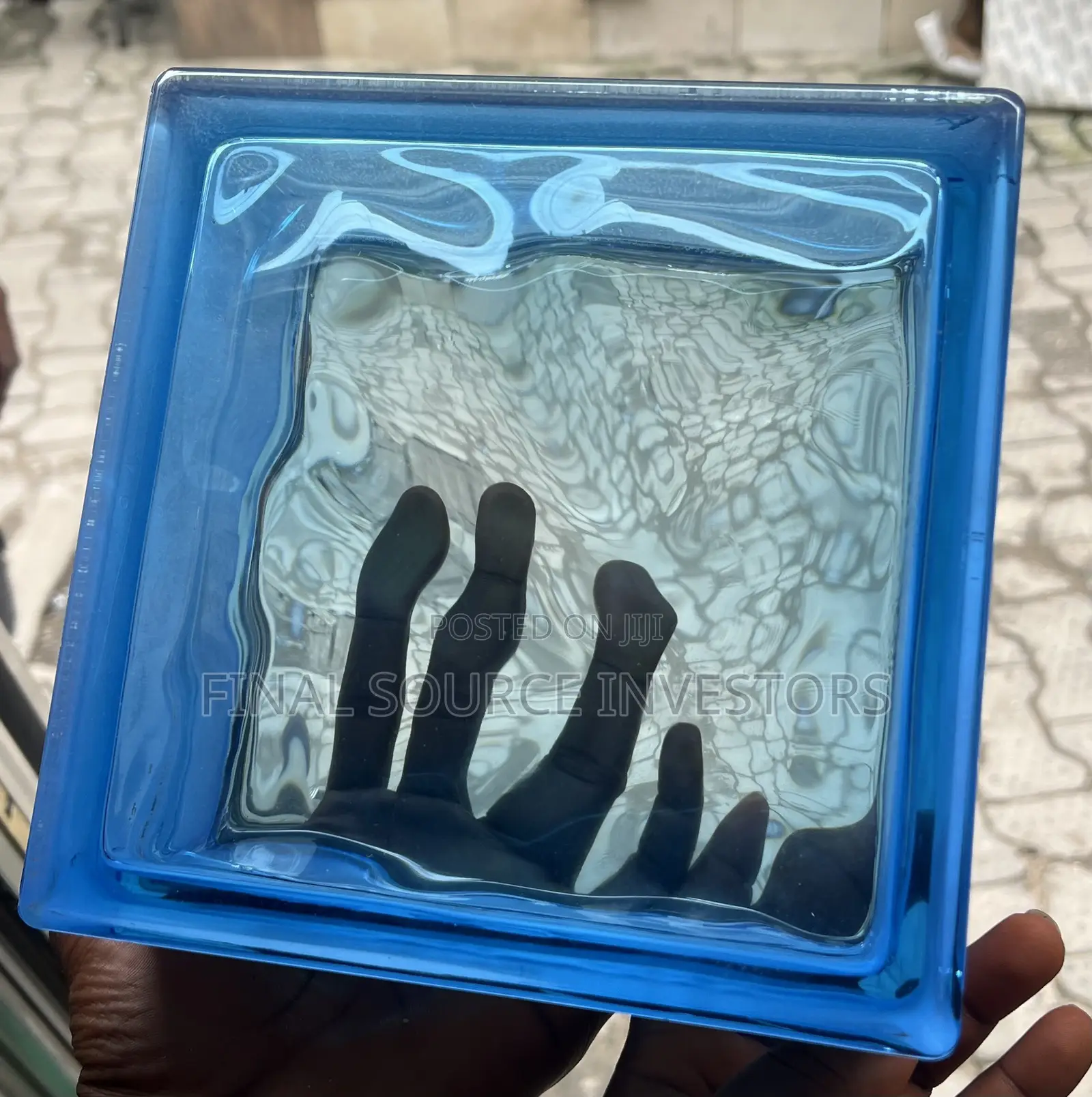 Cloudy Blue Quality Glass Block