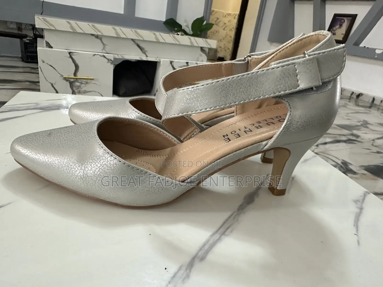 Elegant Silver Mary Jane Heels