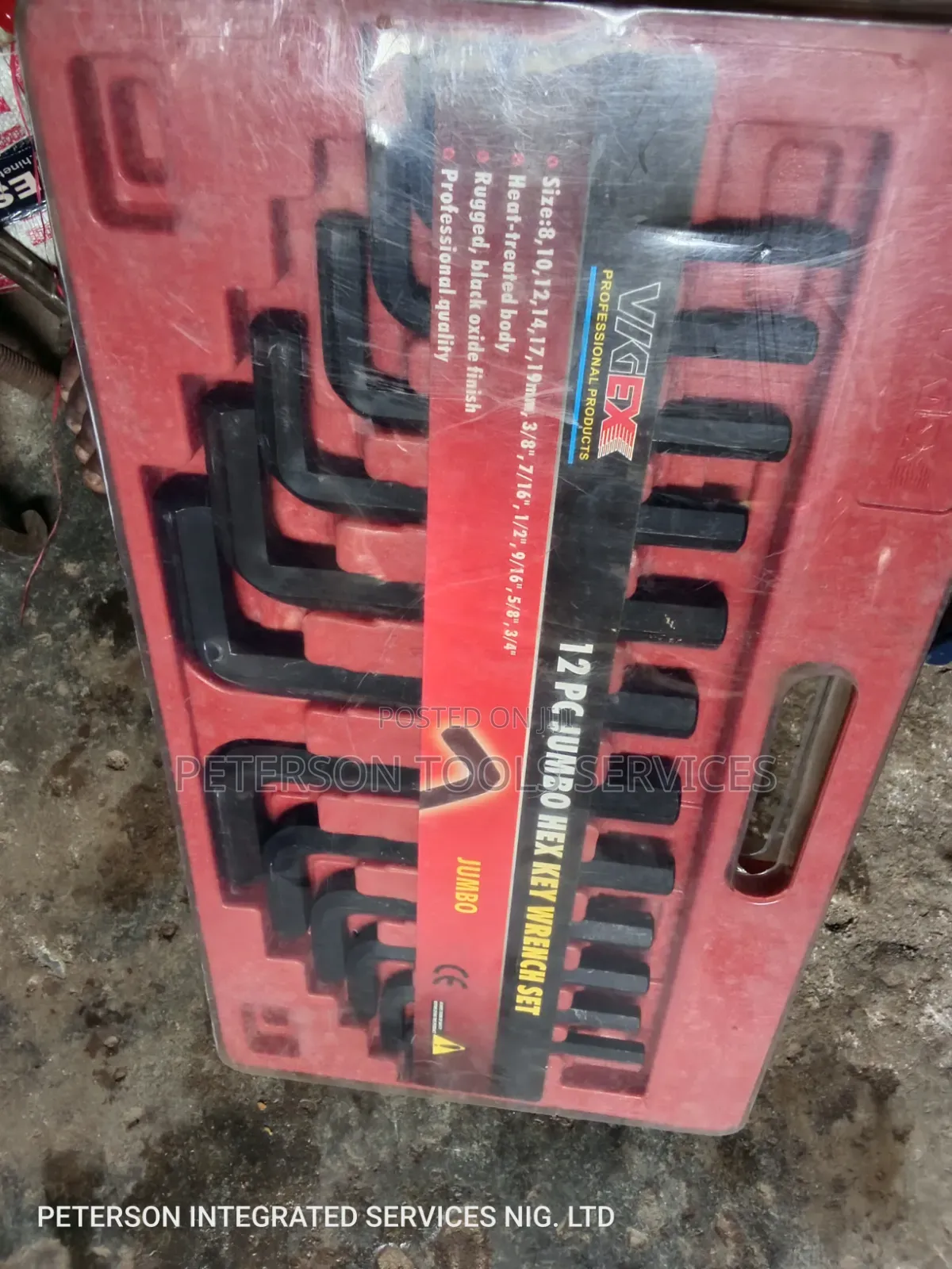 12pc Inches Metric Jumbo Hex Allen Key Wrench Set 8-19mm/3/8"-3/4"