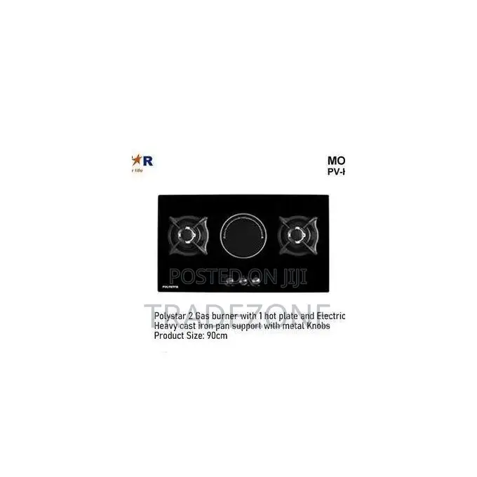 Polystar 2 Gas Burners 1 Hot Plate Hob PV-HBG3801