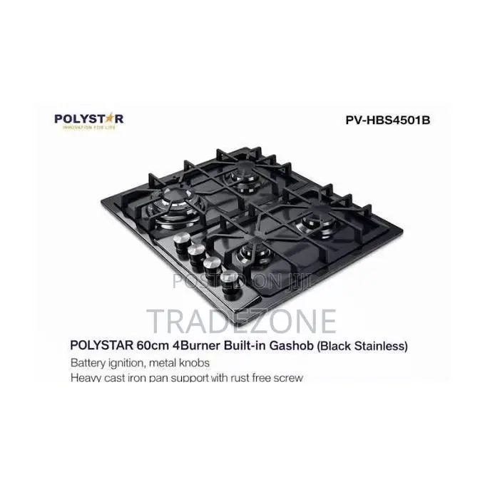 POLYSTAR 4-Burner Built-in Gas Hob 60cm PV-HBS4501B