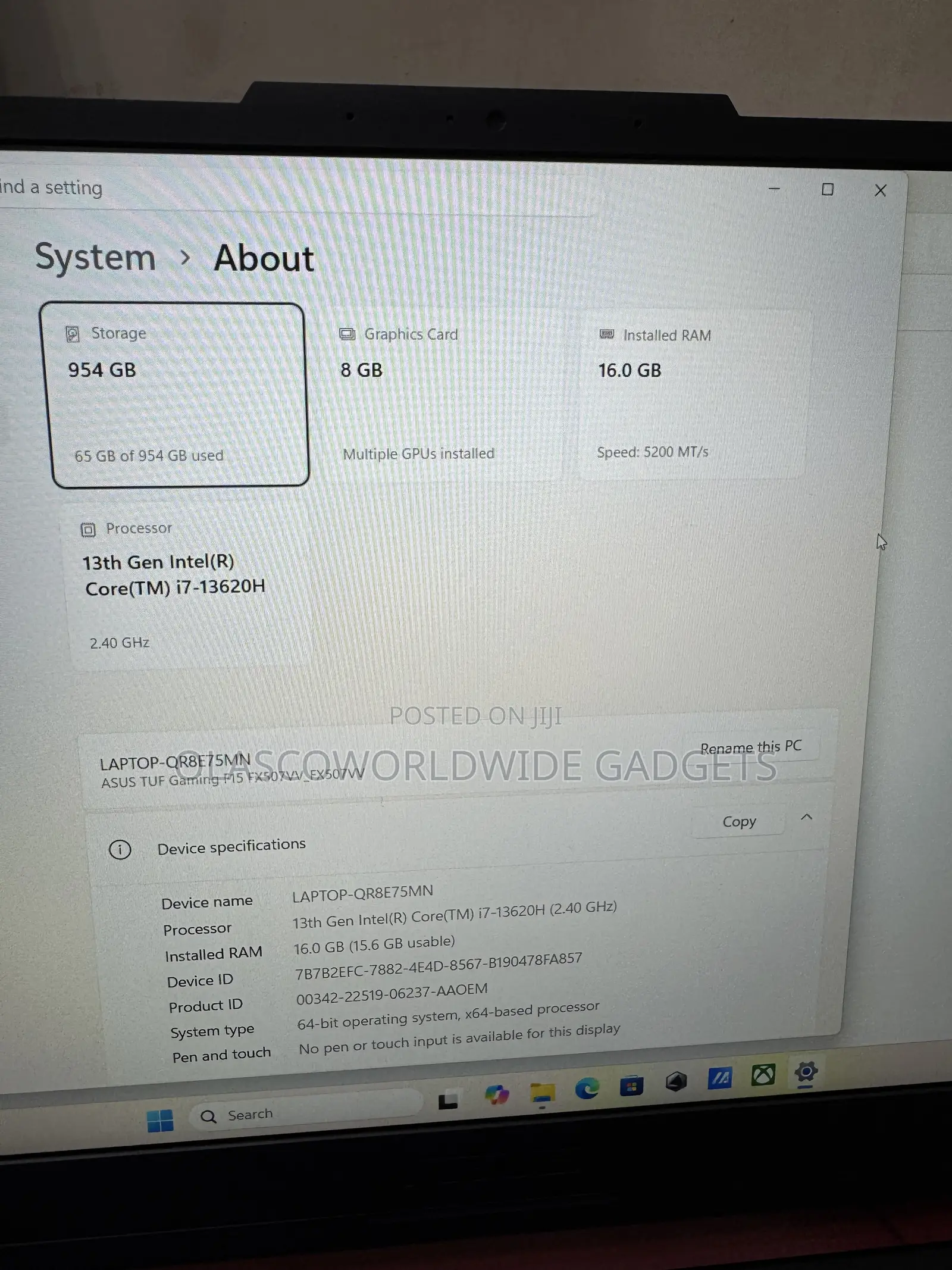 New Laptop Asus TUF Gaming A15 32GB Intel Core Ultra 7 SSD 1T