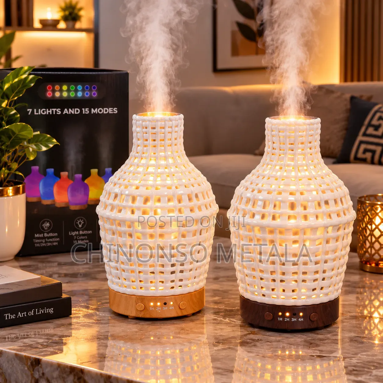 Ultrasonic Aroma Humidifier With 7coloured Led Light