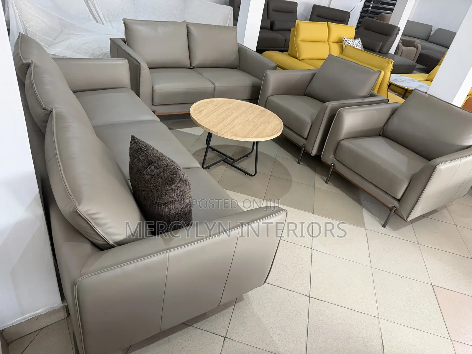 7 Seater Italian Leather Sofa