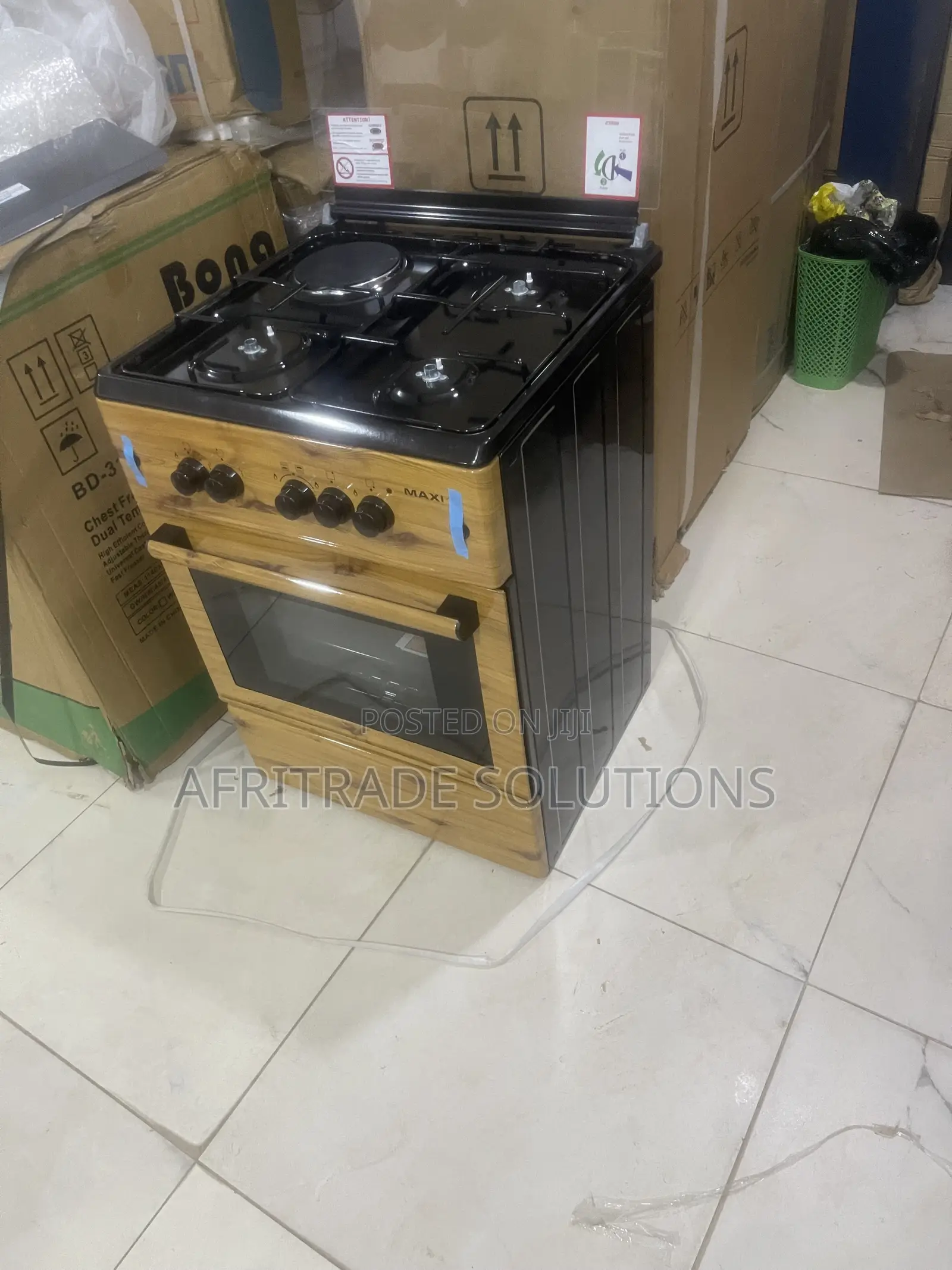 Maxi 6060 Gas Cooker – 3 Burners, 1 Hot Plate