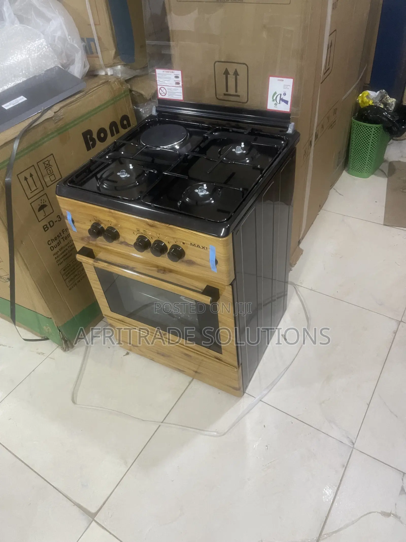 Maxi 6060 Gas Cooker – 3 Burners, 1 Hot Plate