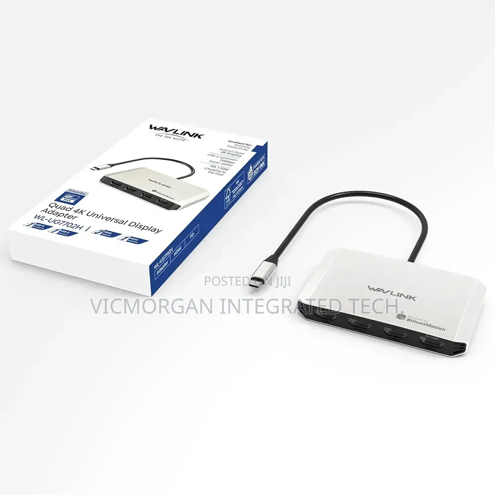WAVLINK USB-C to HDMI Adapter, Quad Monitor Adapter