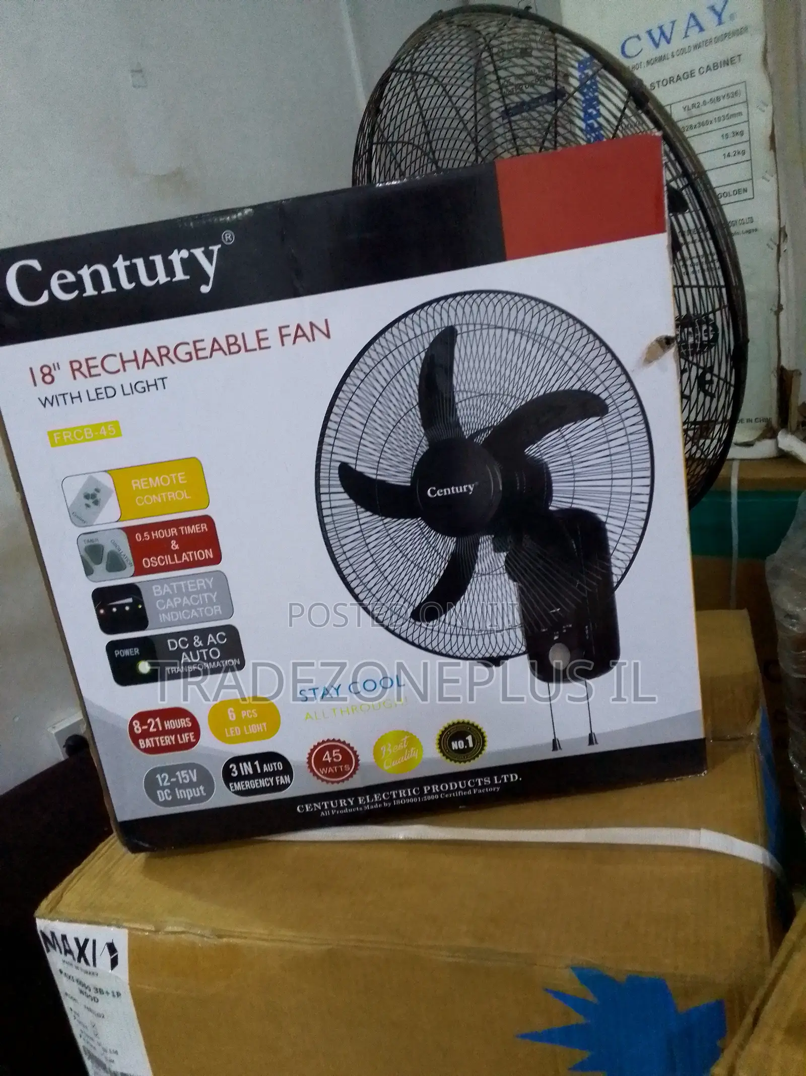 Original Century 45W Rechargeable Fan